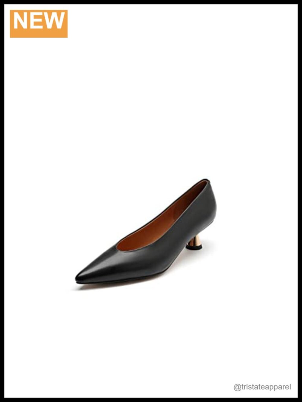 TinaCus Pointy Toe Kitten Heel Pumps Slip On Handmade Shoes